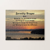 Serenity Prayer Oranje Seascape Sunset Legpuzzel (Horizontaal)
