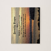 Serenity Prayer Oranje Seascape Sunset Legpuzzel (Verticaal)