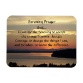 Serenity Prayer Oranje Seascape Sunset Magneet (Horizontaal)