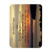 Serenity Prayer Oranje Seascape Sunset Magneet (Verticaal)
