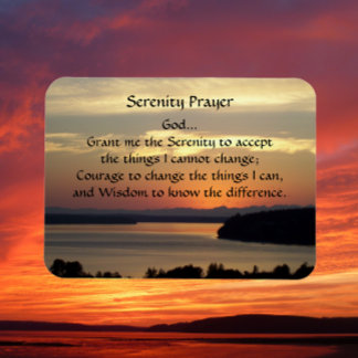 Serenity Prayer Oranje Seascape Sunset Magneet