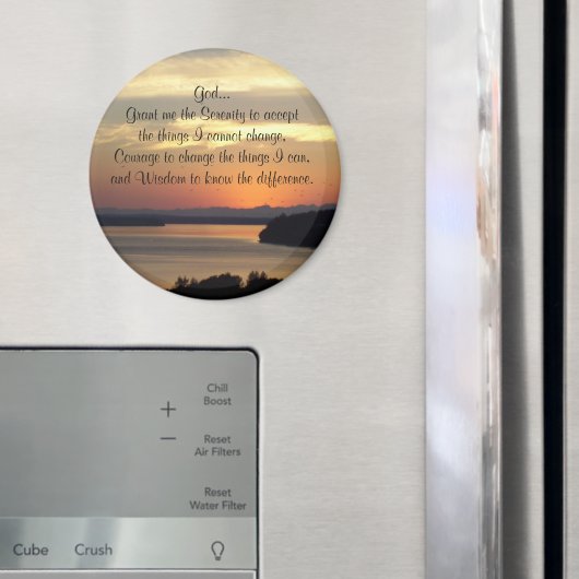 Serenity Prayer Oranje Seascape Sunset Magneet (Insitu (Koelkast))