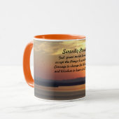 Serenity Prayer Oranje Seascape Sunset Mok (Voorkant links)