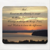 Serenity Prayer Oranje Seascape Sunset Muismat (Voorkant)