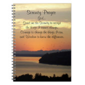 Serenity Prayer Oranje Seascape Sunset Notitieboek (Voorkant)