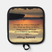 Serenity Prayer Oranje Seascape Sunset Pannenlap (Voorkant)