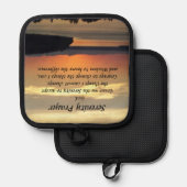 Serenity Prayer Oranje Seascape Sunset Pannenlap (Voorkant / Achterkant)