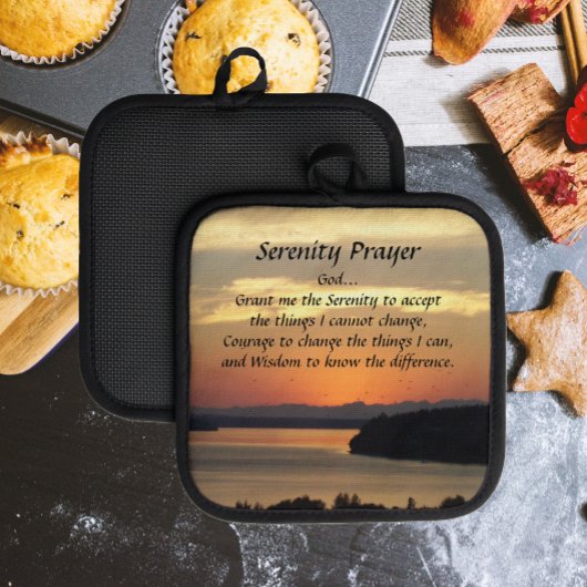 Serenity Prayer Oranje Seascape Sunset Pannenlap