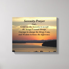 Serenity Prayer Oranje Seascape Sunset Photo Canvas Afdruk
