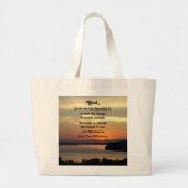 Serenity Prayer Oranje Seascape Sunset Photo Grote Tote Bag (Voorkant)