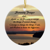 Serenity Prayer Oranje Seascape Sunset Photo Keramisch Ornament (Voorkant)