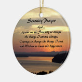 Serenity Prayer Oranje Seascape Sunset Photo Keramisch Ornament (Links)