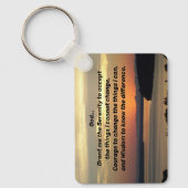Serenity Prayer Oranje Seascape Sunset Photo Sleutelhanger (Voorkant)