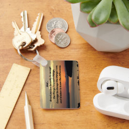 Serenity Prayer Oranje Seascape Sunset Photo Sleutelhanger