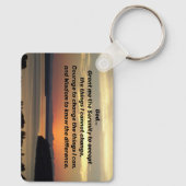 Serenity Prayer Oranje Seascape Sunset Photo Sleutelhanger (Achterkant)