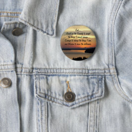 Serenity Prayer Oranje Seascape Sunset Ronde Button 5,7 Cm