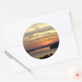 Serenity Prayer Oranje Seascape Sunset Ronde Sticker (Envelop)