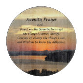 Serenity Prayer Oranje Seascape Sunset Snijplank (Voorkant)