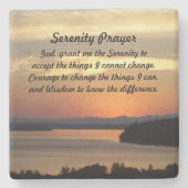 Serenity Prayer Oranje Seascape Sunset Stenen Onderzetter (Voorkant)