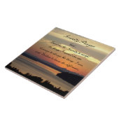 Serenity Prayer Oranje Seascape Sunset Tegeltje (Zijkant)