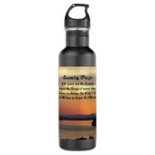 Serenity Prayer Oranje Seascape Sunset Waterfles (Voorkant)