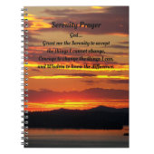 Serenity Prayer Oranje Sunset Photo Notitieboek (Voorkant)