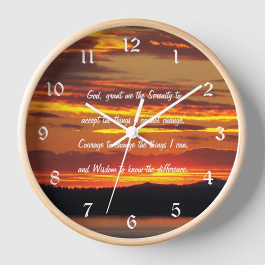 Serenity Prayer Oranje zonsondergang landschap (Voorkant)