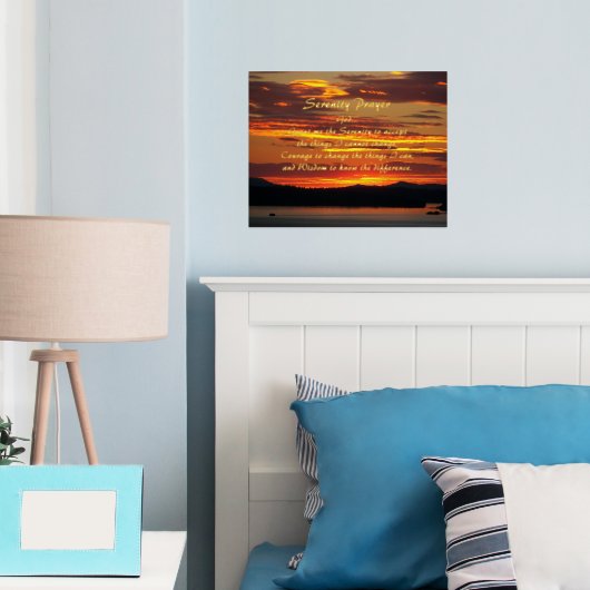 Serenity Prayer Oranje zonsondergang landschap Folie Afdrukken (Insitu (Slaapkamer))