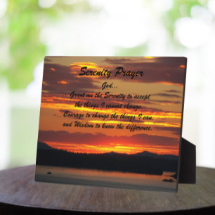 Serenity Prayer Oranje zonsondergang landschap Fotoplaat