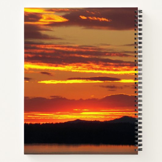 Serenity Prayer Oranje zonsondergang landschap Notitieboek (Achterkant)