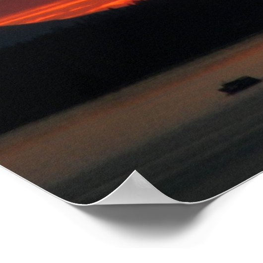 Serenity Prayer Oranje zonsondergang landschap Poster (Hoek)