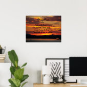 Serenity Prayer Oranje zonsondergang landschap Poster (Thuiskantoor)