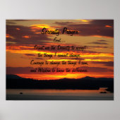Serenity Prayer Oranje zonsondergang landschap Poster (Voorkant)