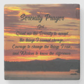 Serenity Prayer Oranje zonsondergang landschap Stenen Onderzetter (Voorkant)