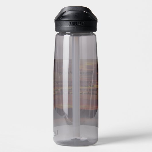 Serenity Prayer Oranje zonsondergang landschap Waterfles (Achterkant)