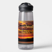 Serenity Prayer Oranje zonsondergang landschap Waterfles (Voorkant)