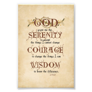 Serenity Prayer: Oud Engels Antiek, Recovery Foto Afdruk