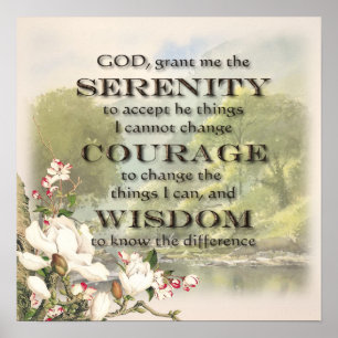 Serenity Prayer over Calming Background Poster