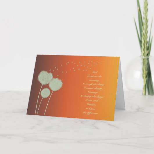Serenity Prayer paardenbloemen kaart (Voorkant)