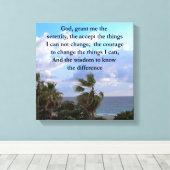  SERENITY PRAYER PALM TREE FOTOONTWERP CANVAS AFDRUK (Insitu (Houten vloer))