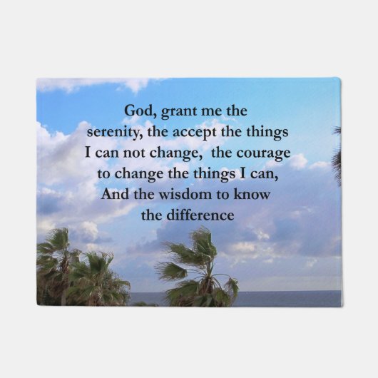 SERENITY PRAYER PALM TREE FOTOONTWERP DEURMAT (Voorkant)