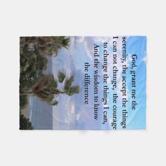 SERENITY PRAYER PALM TREE FOTOONTWERP FLEECE DEKEN (Voorkant (Horizontaal))