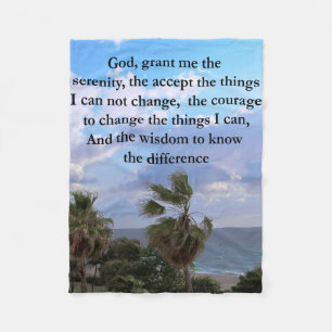 SERENITY PRAYER PALM TREE FOTOONTWERP FLEECE DEKEN