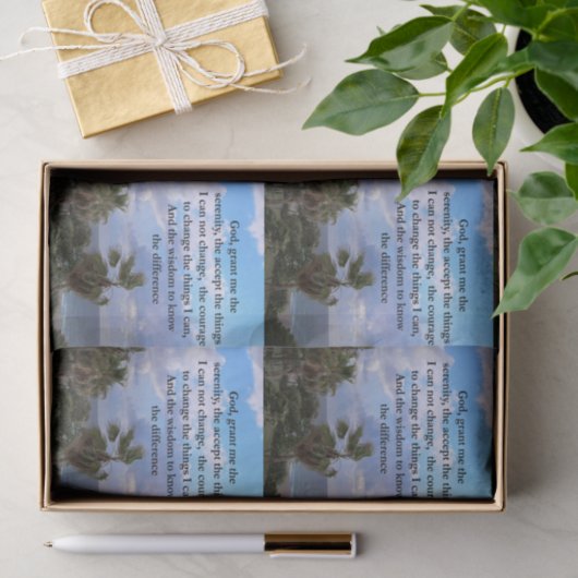 SERENITY PRAYER PALM TREE FOTOONTWERP TISSUEPAPIER (Geschenk)