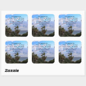 SERENITY PRAYER PALM TREE FOTOONTWERP VIERKANTE STICKER (Vel)
