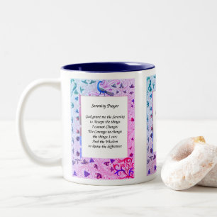Serenity Prayer Peacock Colors Inspirerend Tweekleurige Koffiemok