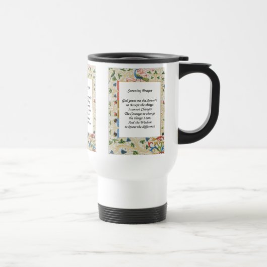 Serenity Prayer Peacock Motivatie Travel Mug Reisbeker (Rechts)