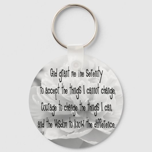 Serenity Prayer Peony Sleutelhanger (Voorkant)