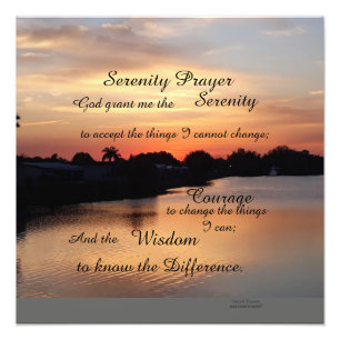 SERENITY PRAYER PHOTO-UITBREIDING FOTO AFDRUK