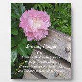 Serenity Prayer Pink Peony Floral Fotoplaat (Voorkant)